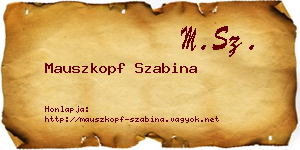 Mauszkopf Szabina névjegykártya